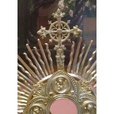 Monstrance, solar disc, cross, solar cross, sun symbol, rays